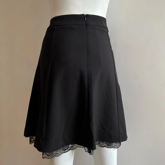 Zero Denmark Lace trimmed black A-line Mini Skirt Fully Lined Size 10 NWT - Picture 4 of 8